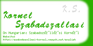 kornel szabadszallasi business card